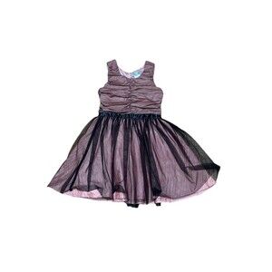 Purple Girls Sheer  3 Layer Dress Gown Size 10 Holiday Wedding Whimsy Dark Fairy